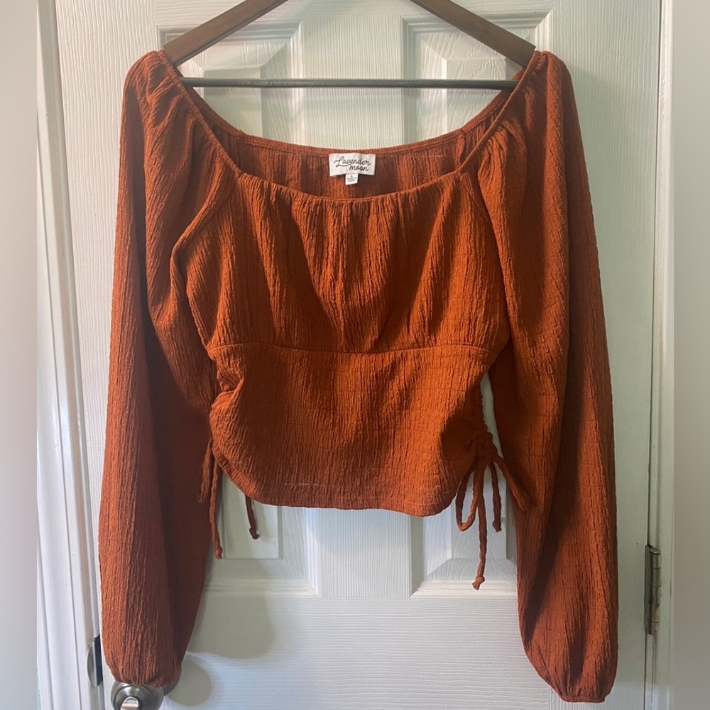 🍂Rust Cinched Crop Top